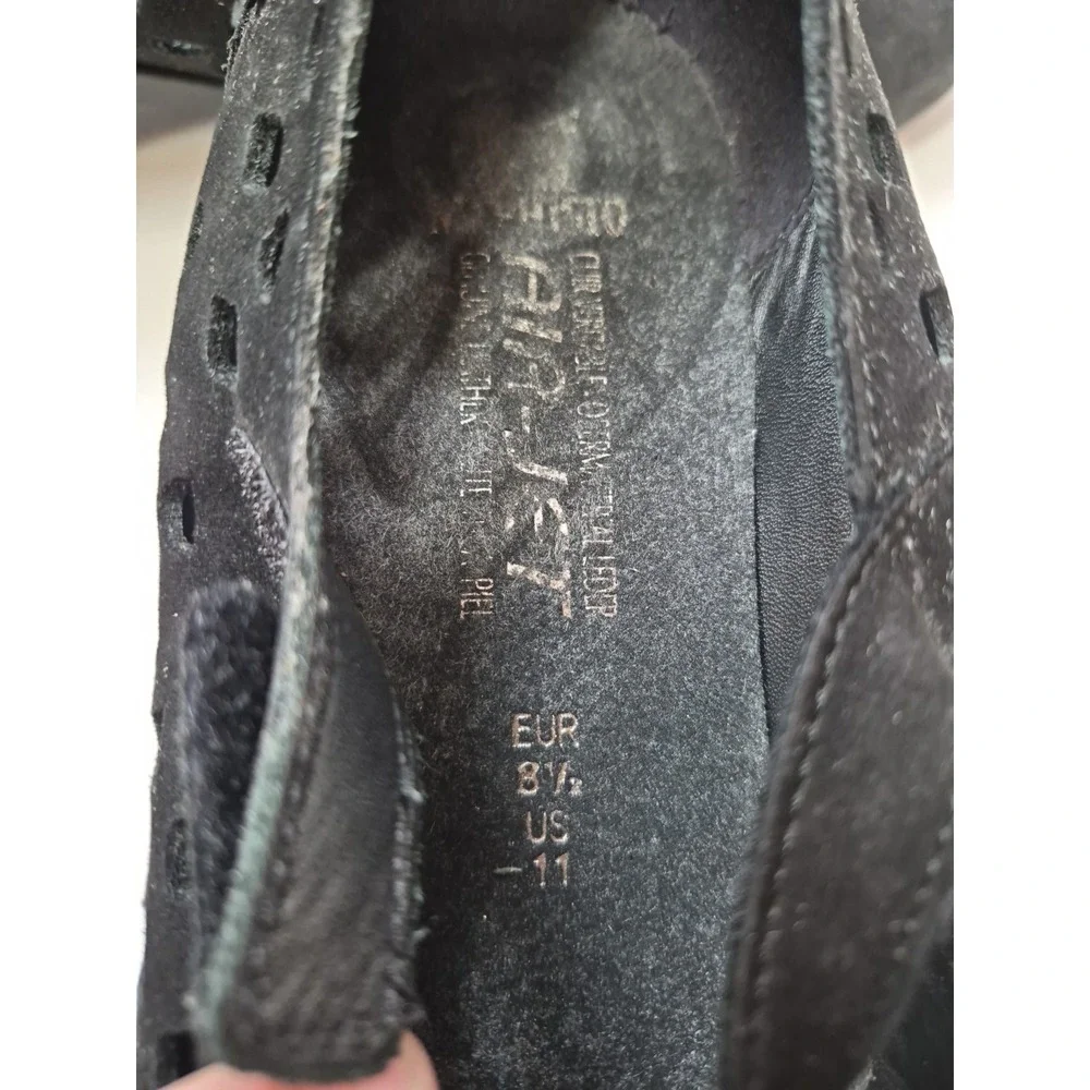 Mephisto Black Suede Mary Jane‎ Shoes Laser Cut US 11 EUR 8.5 Comfort Walking